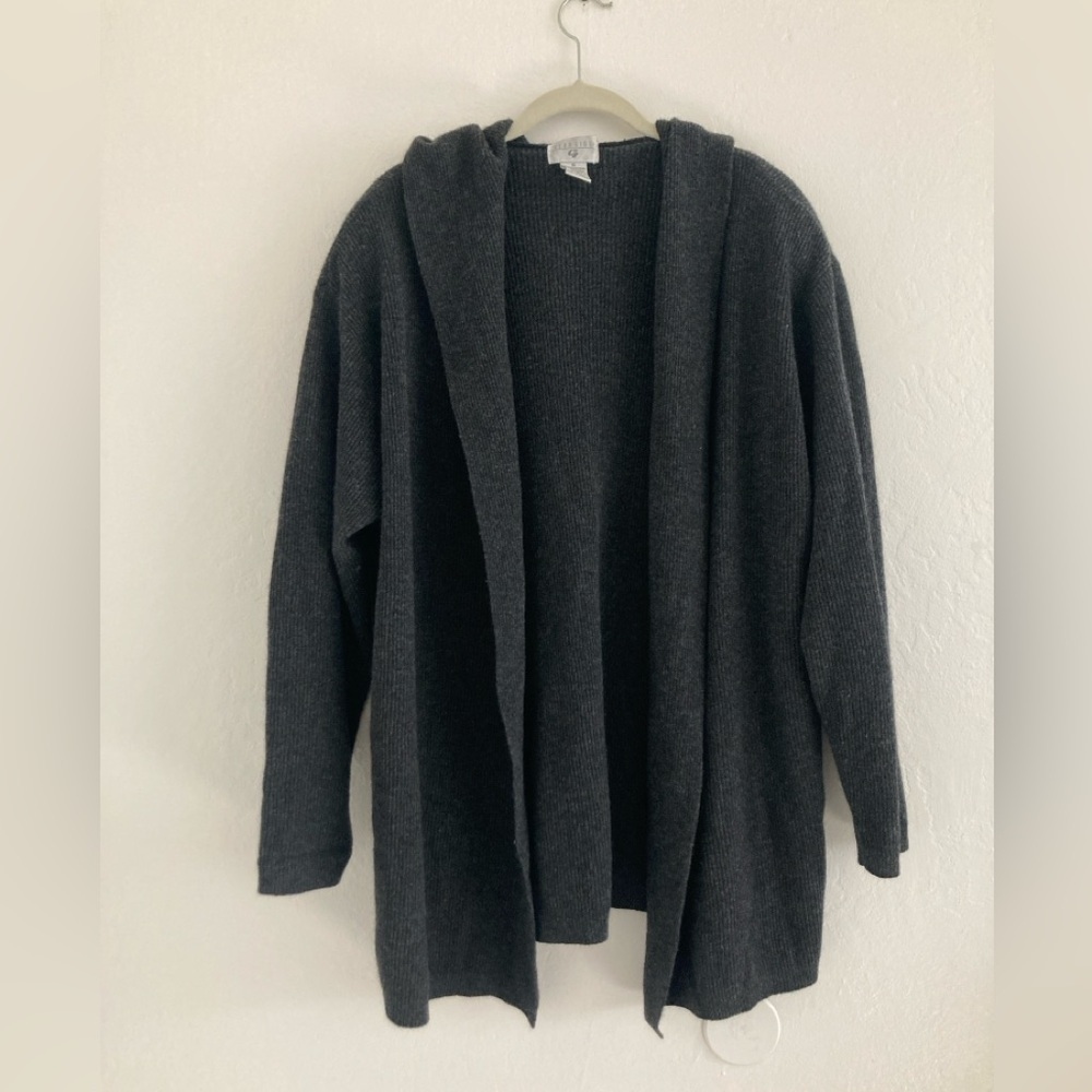 Vintage Georgiou Wool Angora Blend Open Front Cardigan Long Line Whimsigoth S